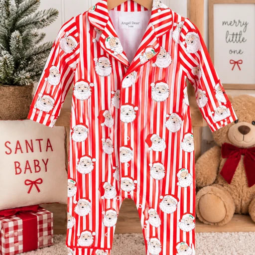 Santa Stripe Romper