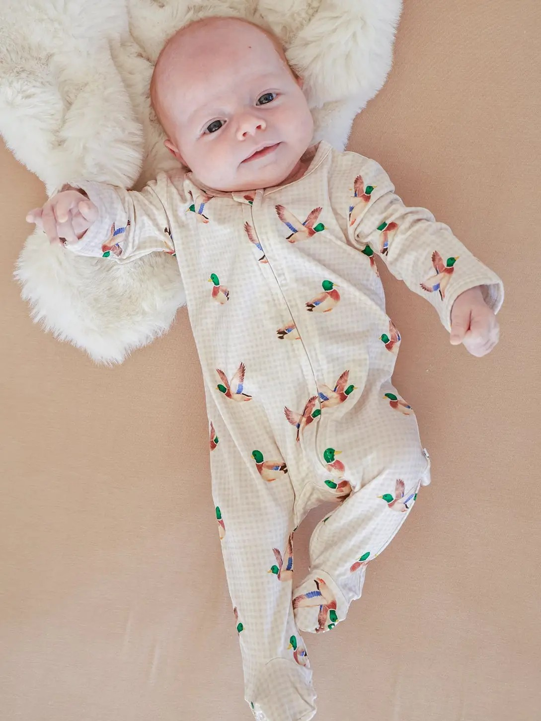 Little Mallard Bamboo Zippered Footie