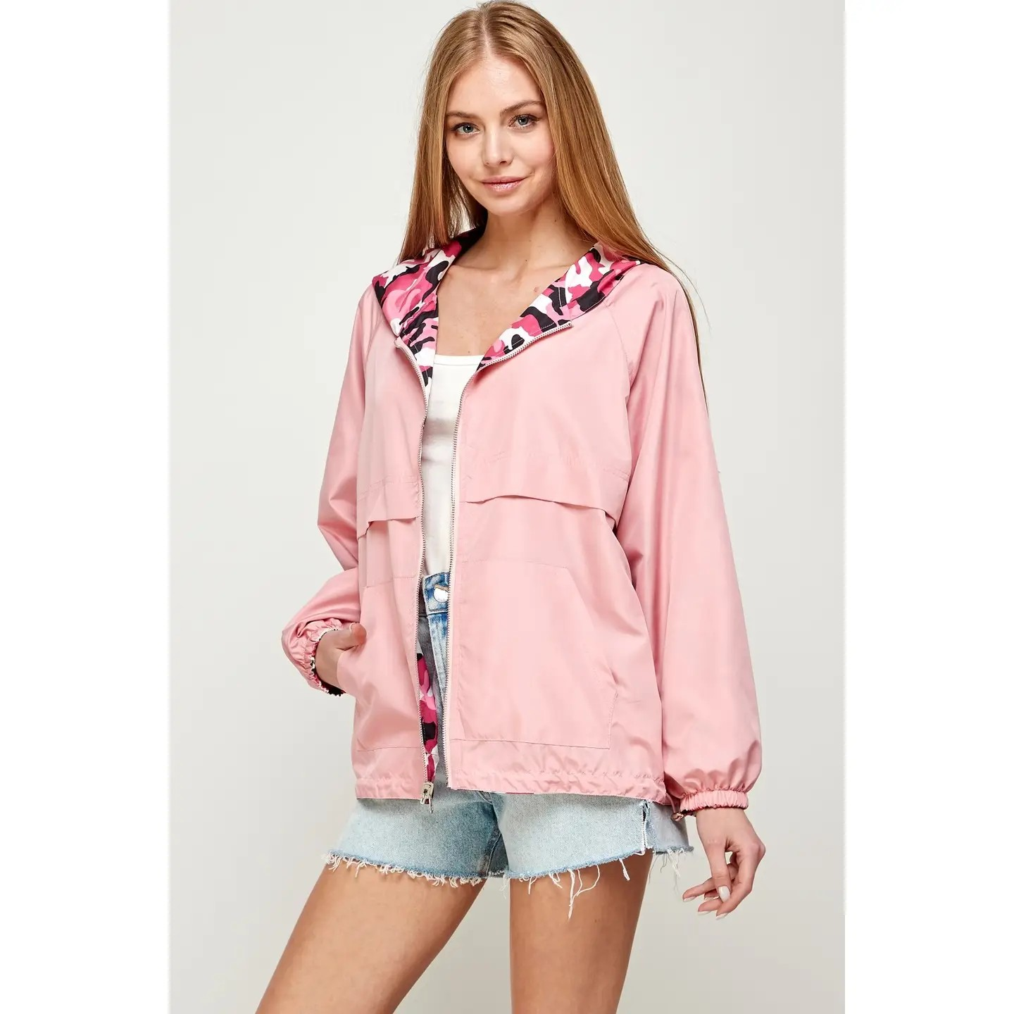 Blush Camo Windbreaker | Reversible | Monogram Me