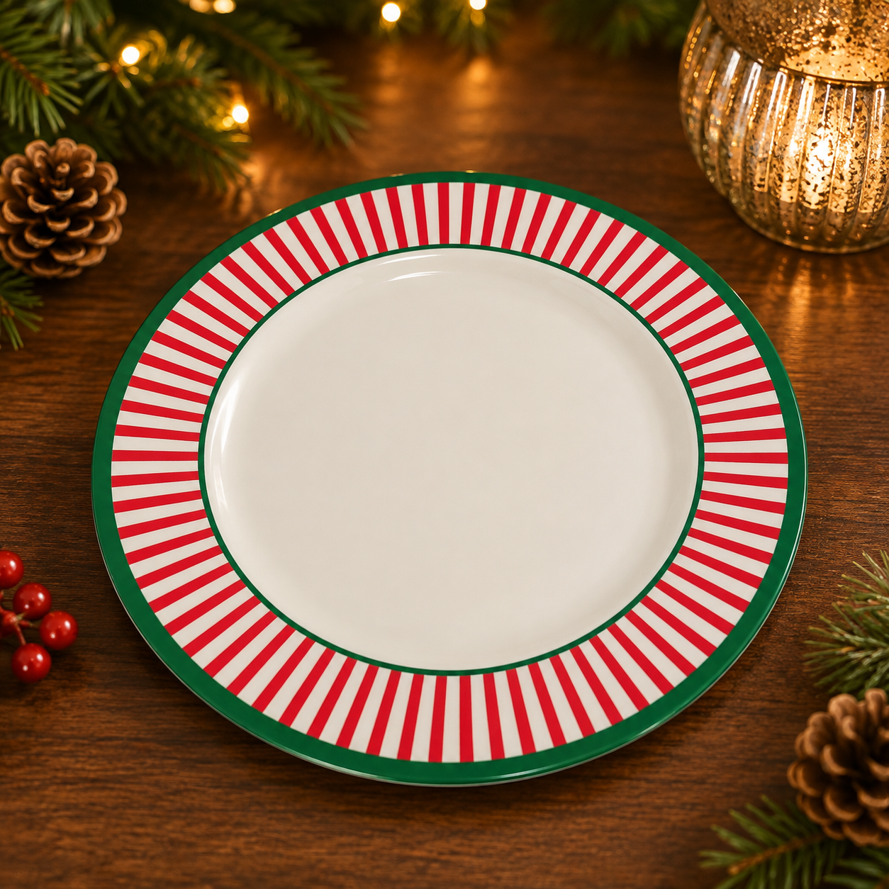 Christmas Stripe | Charger Plate