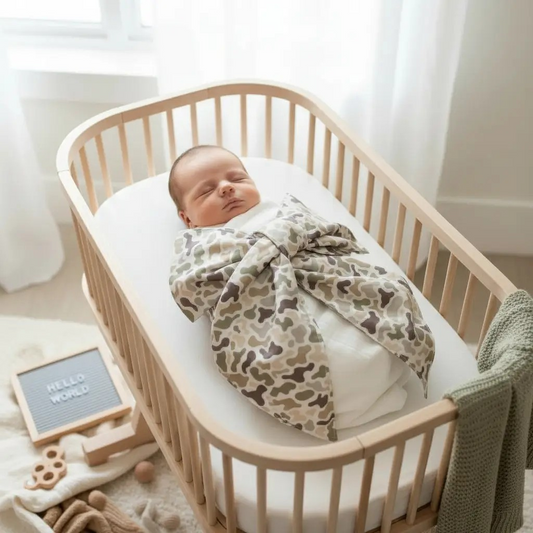 Newborn Swaddle Bow Sash | Monogram Me | Camo