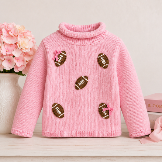 Pink Football Sweater | Mud Pie