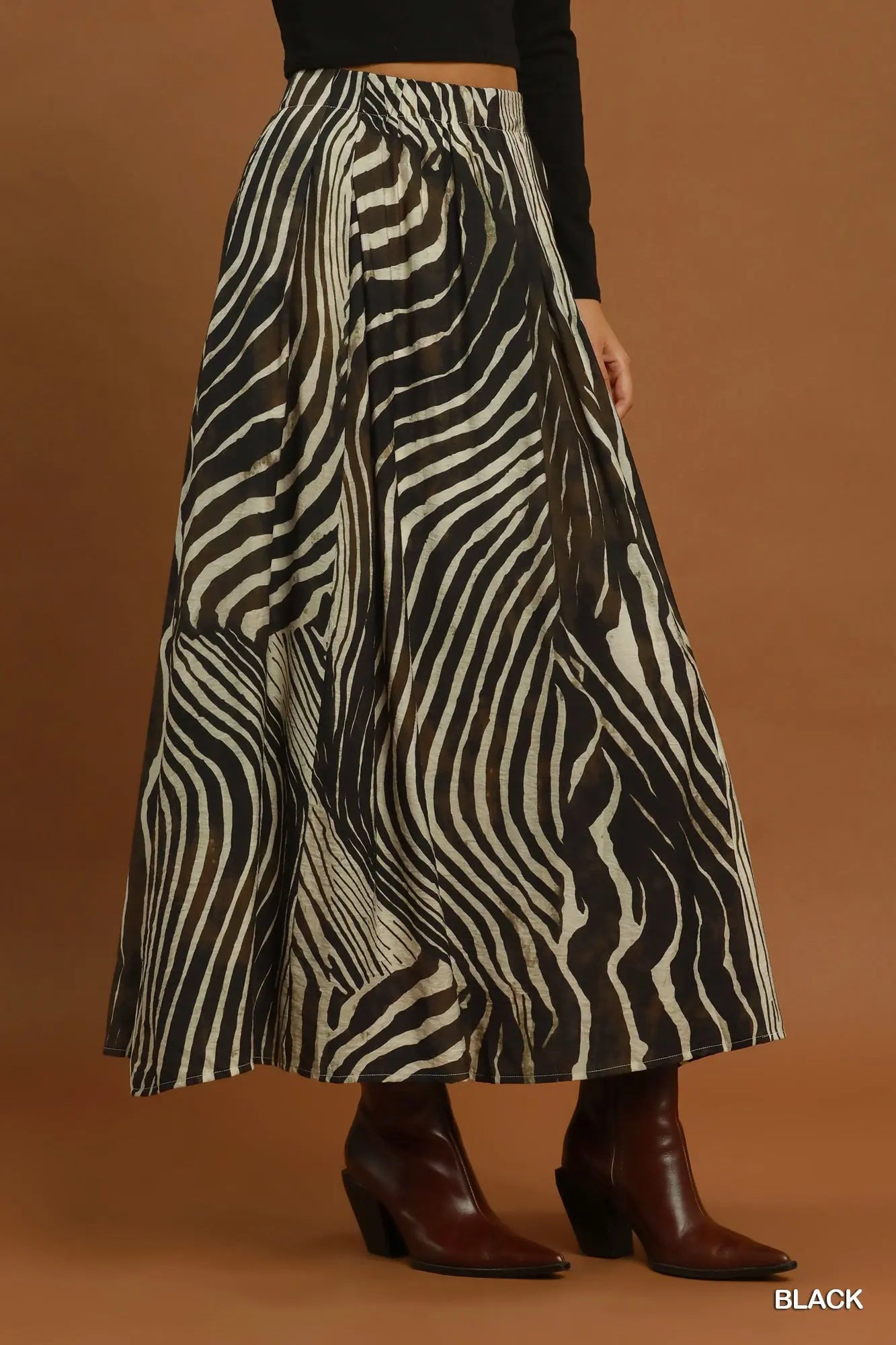 Midnight Zebra | Maxi Skirt