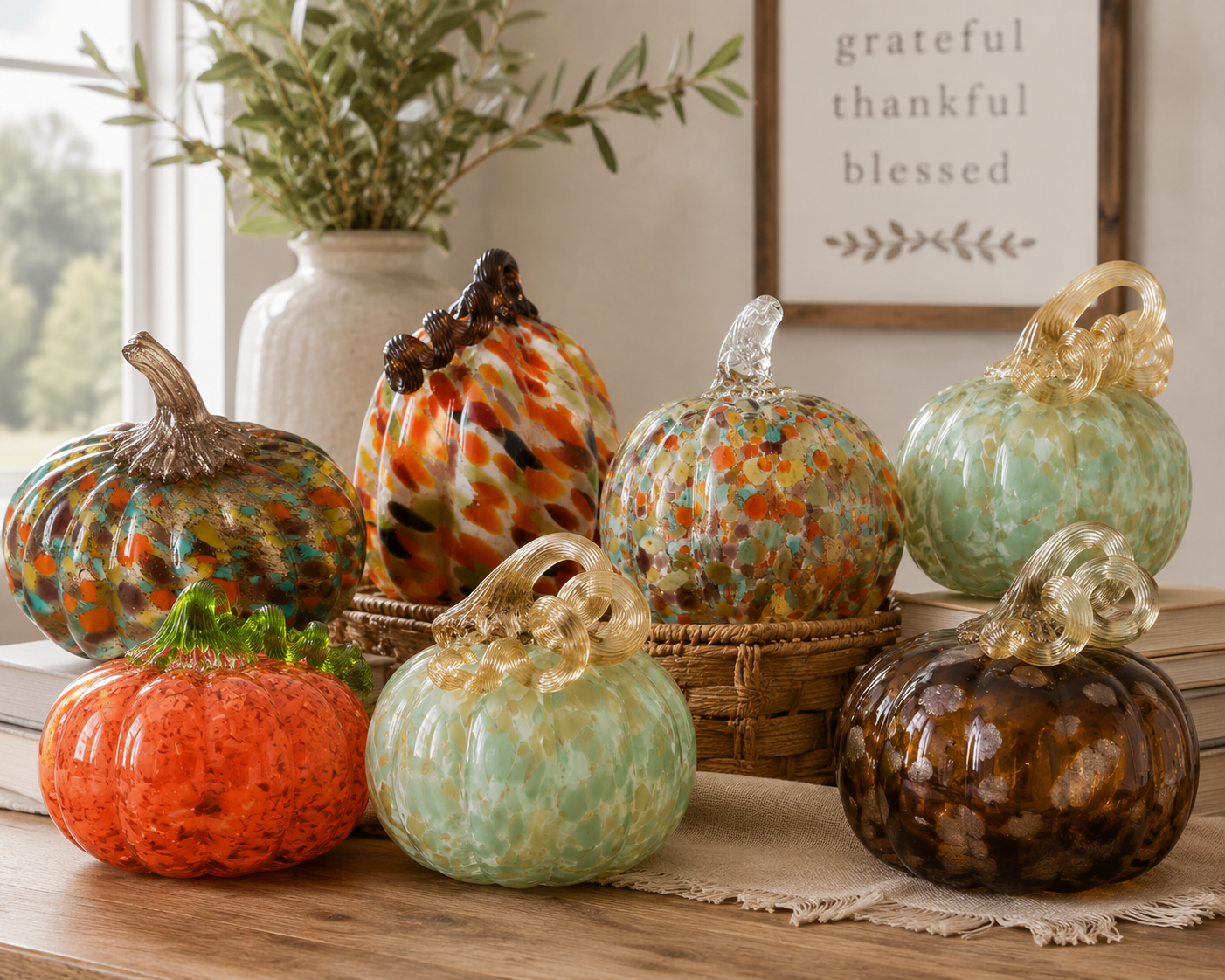 Handcrafted Art Glass Pumpkin Collection | Boston International
