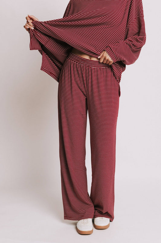 Cozy In Crimson Pants