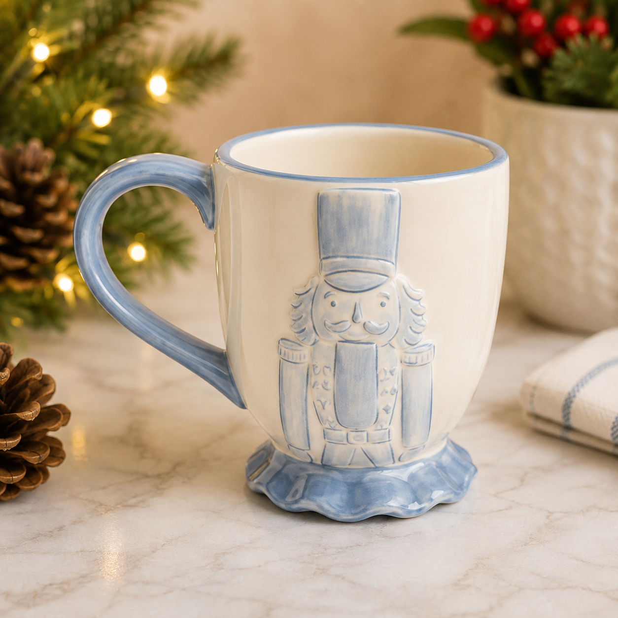 Blue Elegance Nutcracker Mug