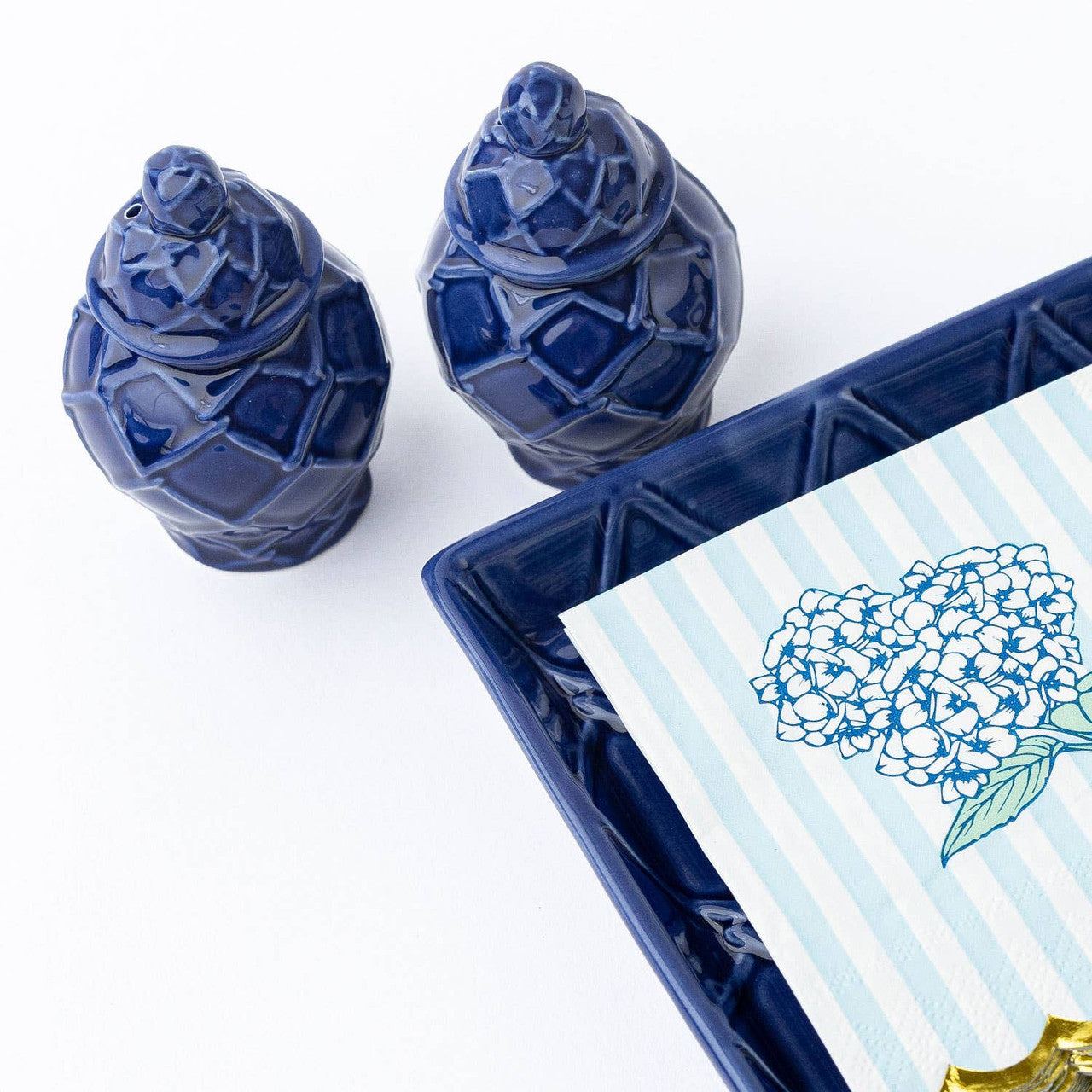 Navy Ginger Jar Salt & Pepper Set