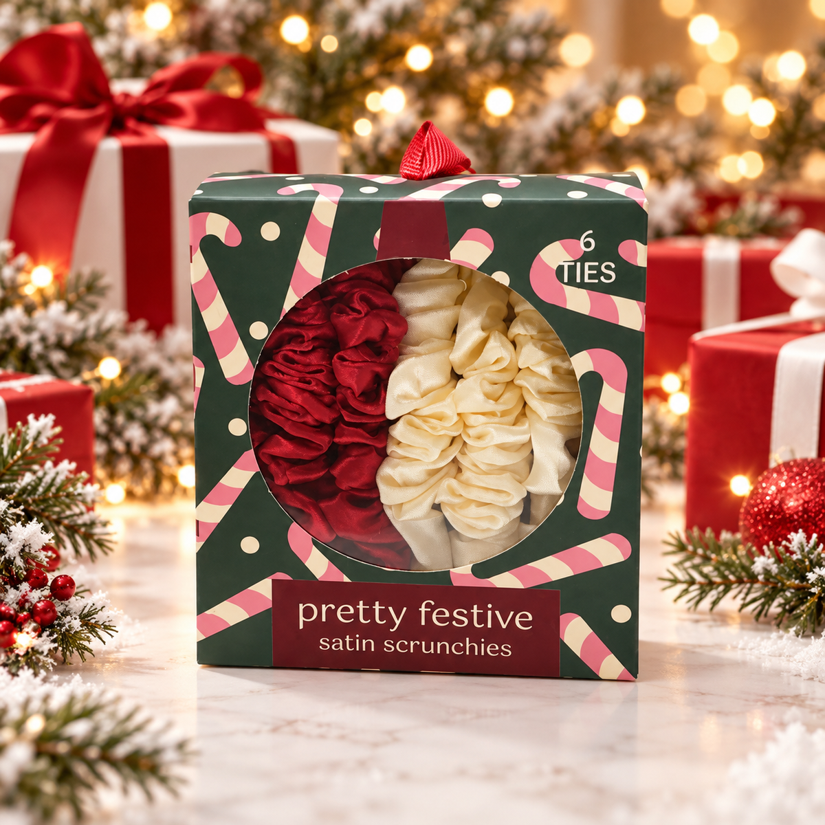 Pretty Festive Holiday Scrunchies