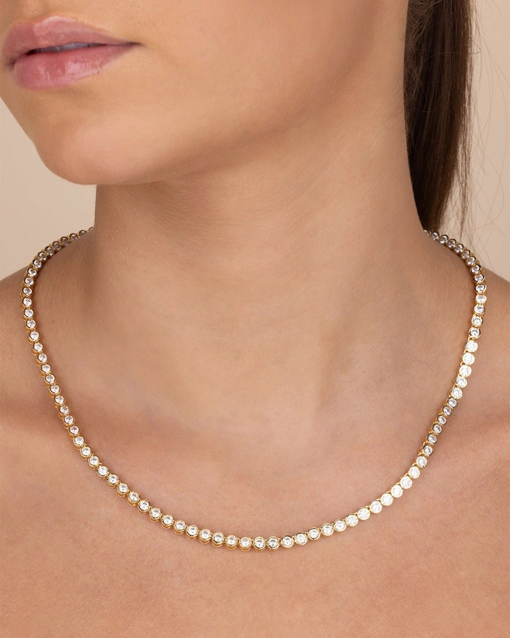 Helene Bezel Tennis Necklace