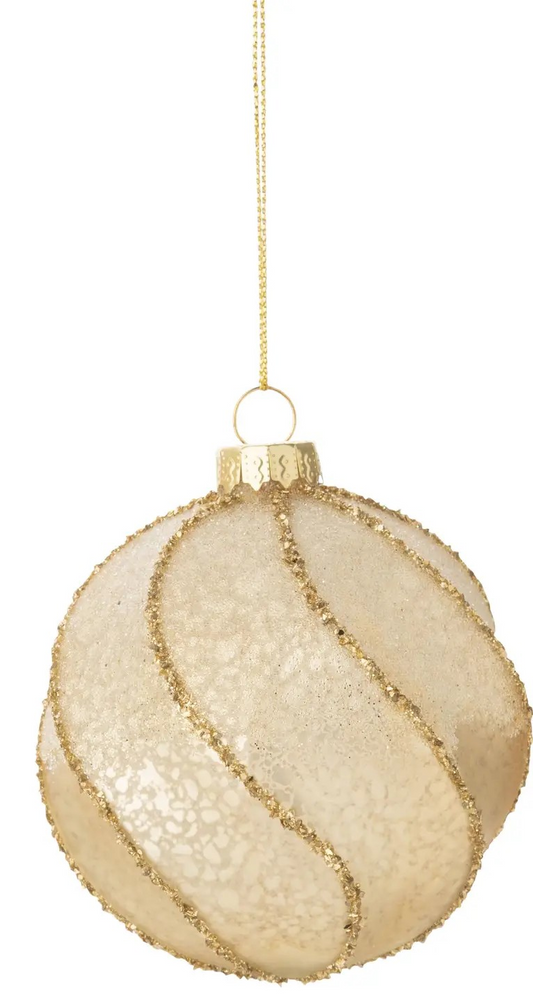 Gold Swirl Glass Ornament