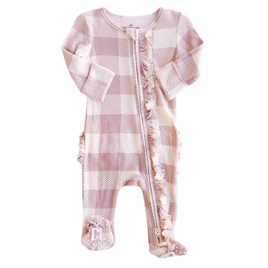 Rosewood Gingham Ruffle Sleeper
