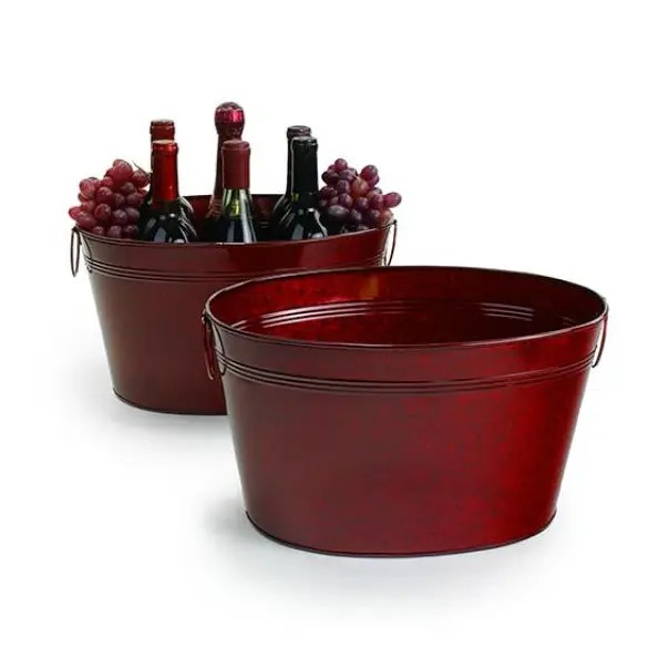 14 Inch Deep Oval Tub in Transparent Red