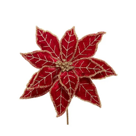 20" Red Velvet Poinsettia