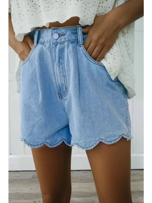 A Scalloped Summer | Denim Shorts