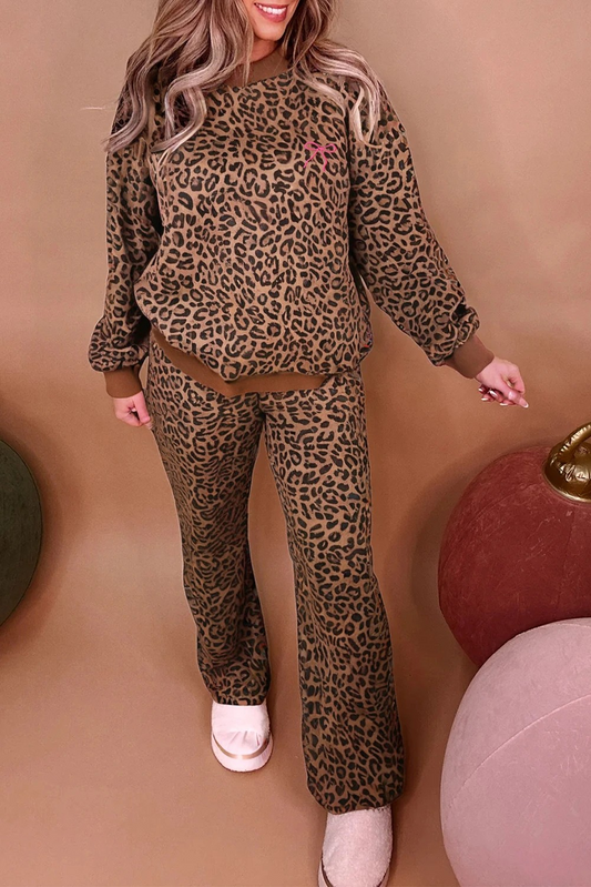 Coffee Leopard Set | Two Piece