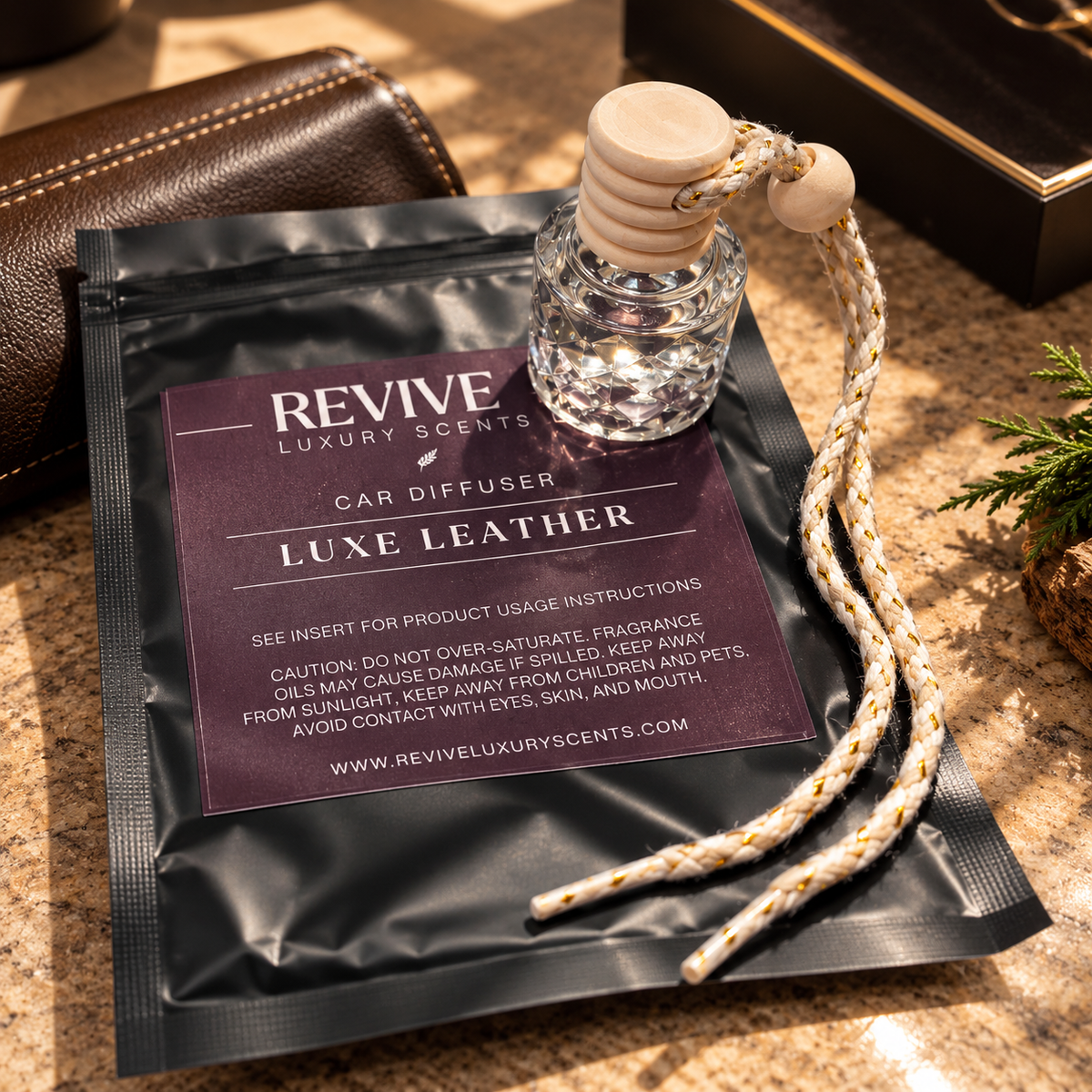Luxe Leather Car Diffuser | Revival Luxury Scents