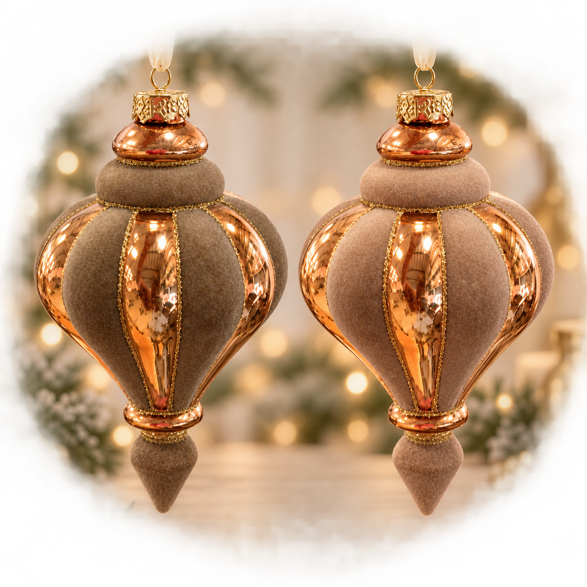 Champagne Glow Finial Ornament