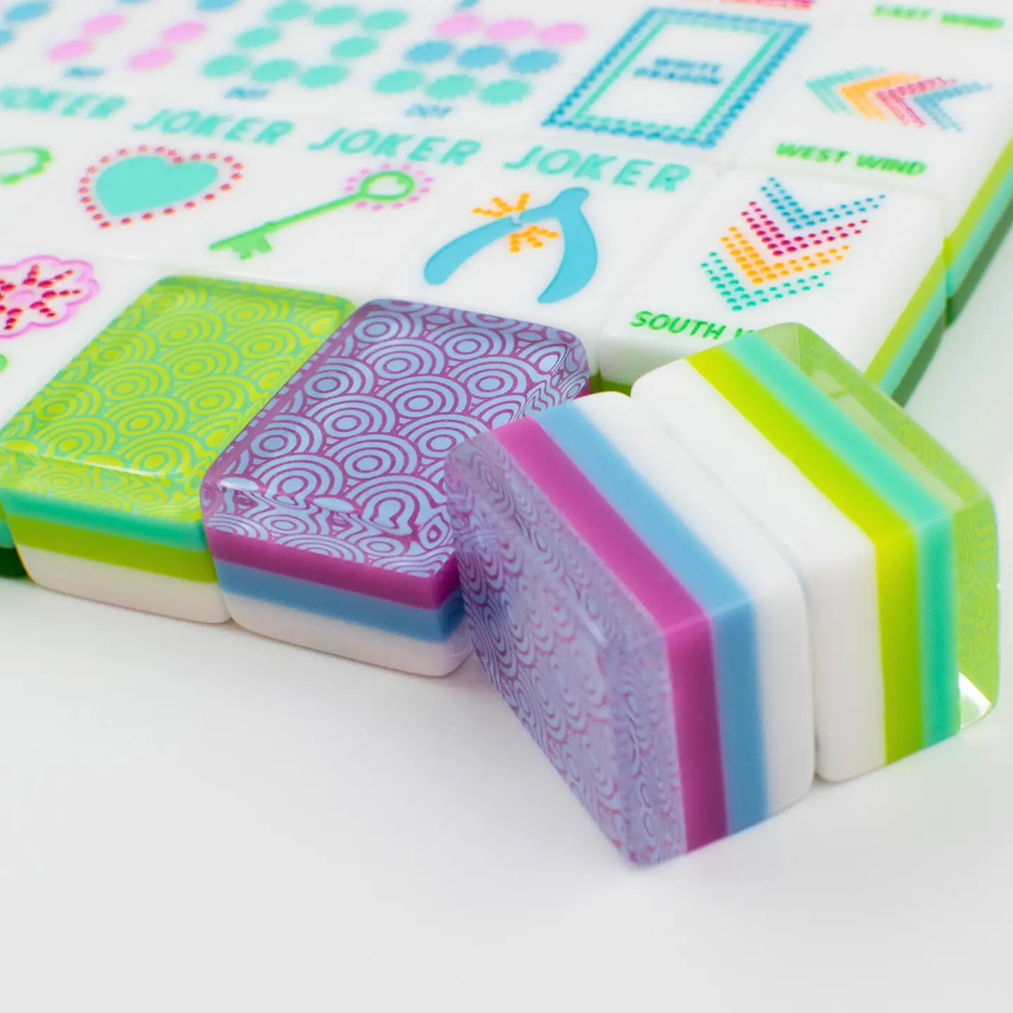 Crystal Confetti Lemon-Lime Mahjong Set | My Fair Mahjong