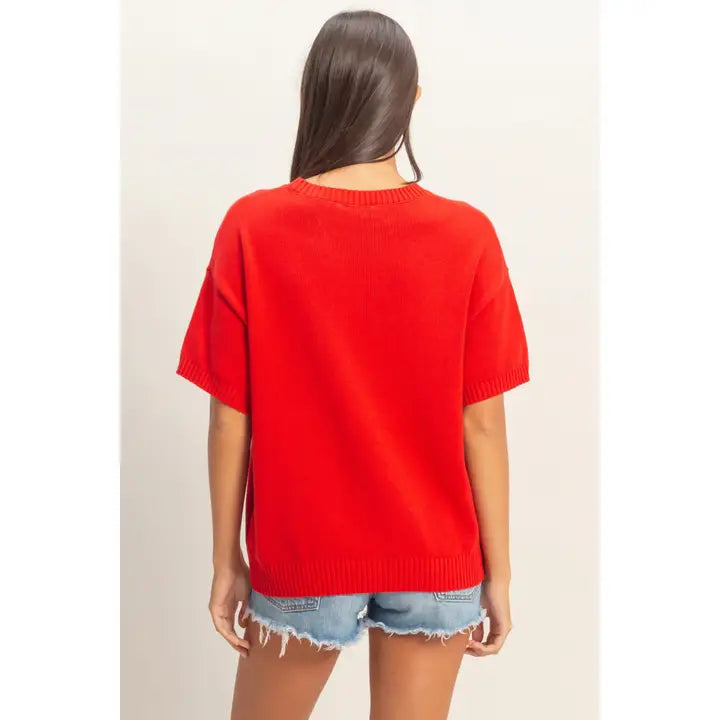 The Red, White, and Blue Tee | Knit Top