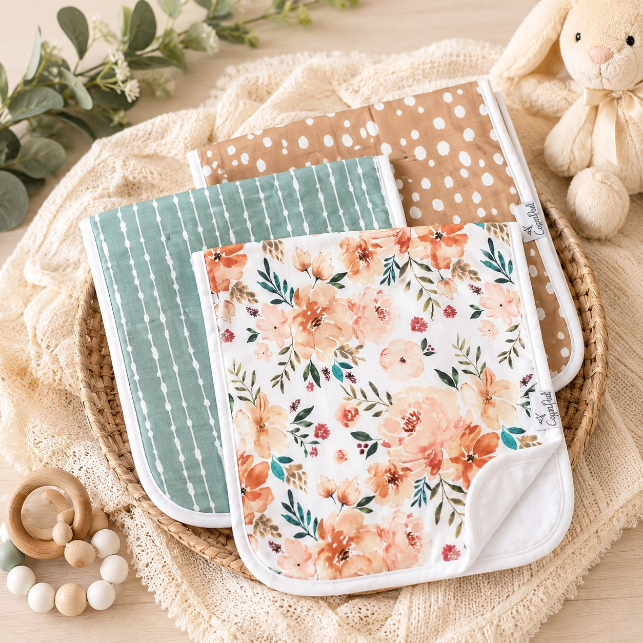 3 Pack Burp Cloth | Autumn | Copper Pear