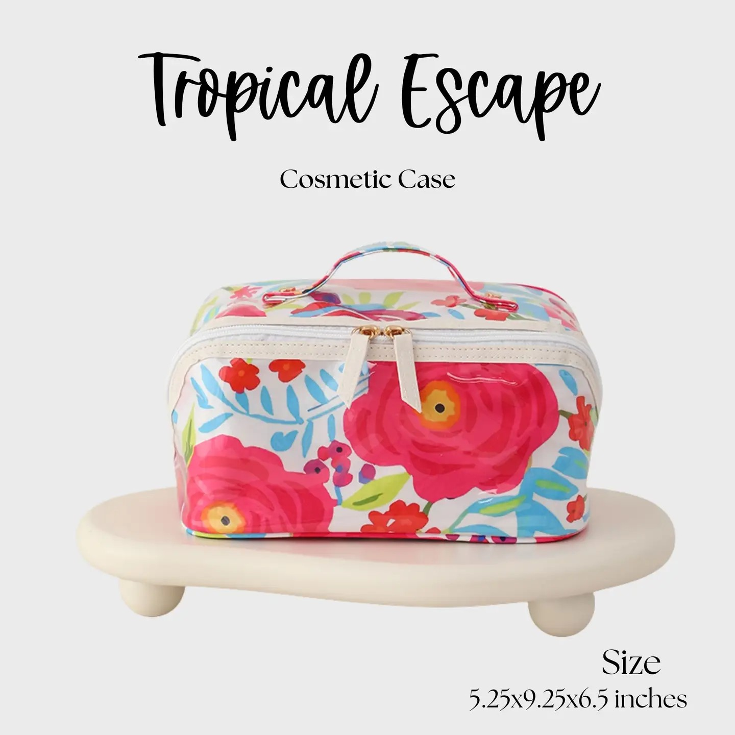 Tropical Escape Cosmetic Make Up Bag | Waterproof
