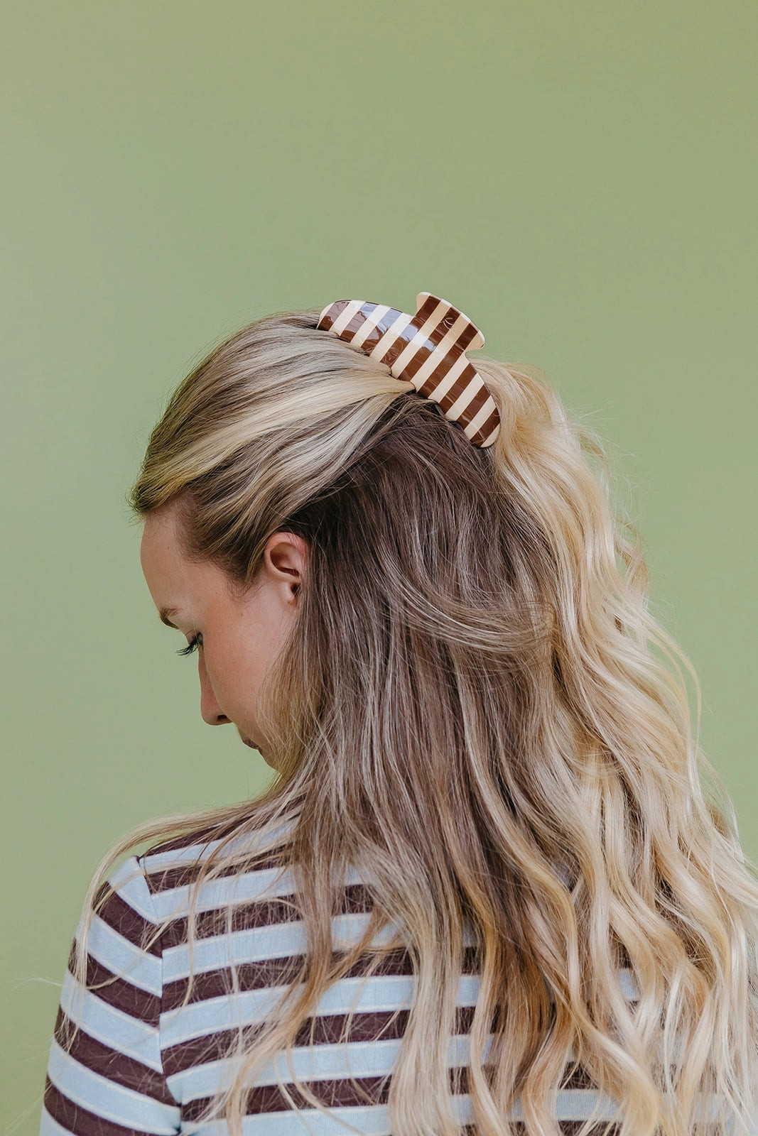 Striped Oversized Claw Clip | Kaxi