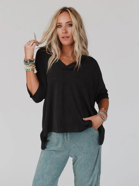 On the Go Ribbed Essential Tee