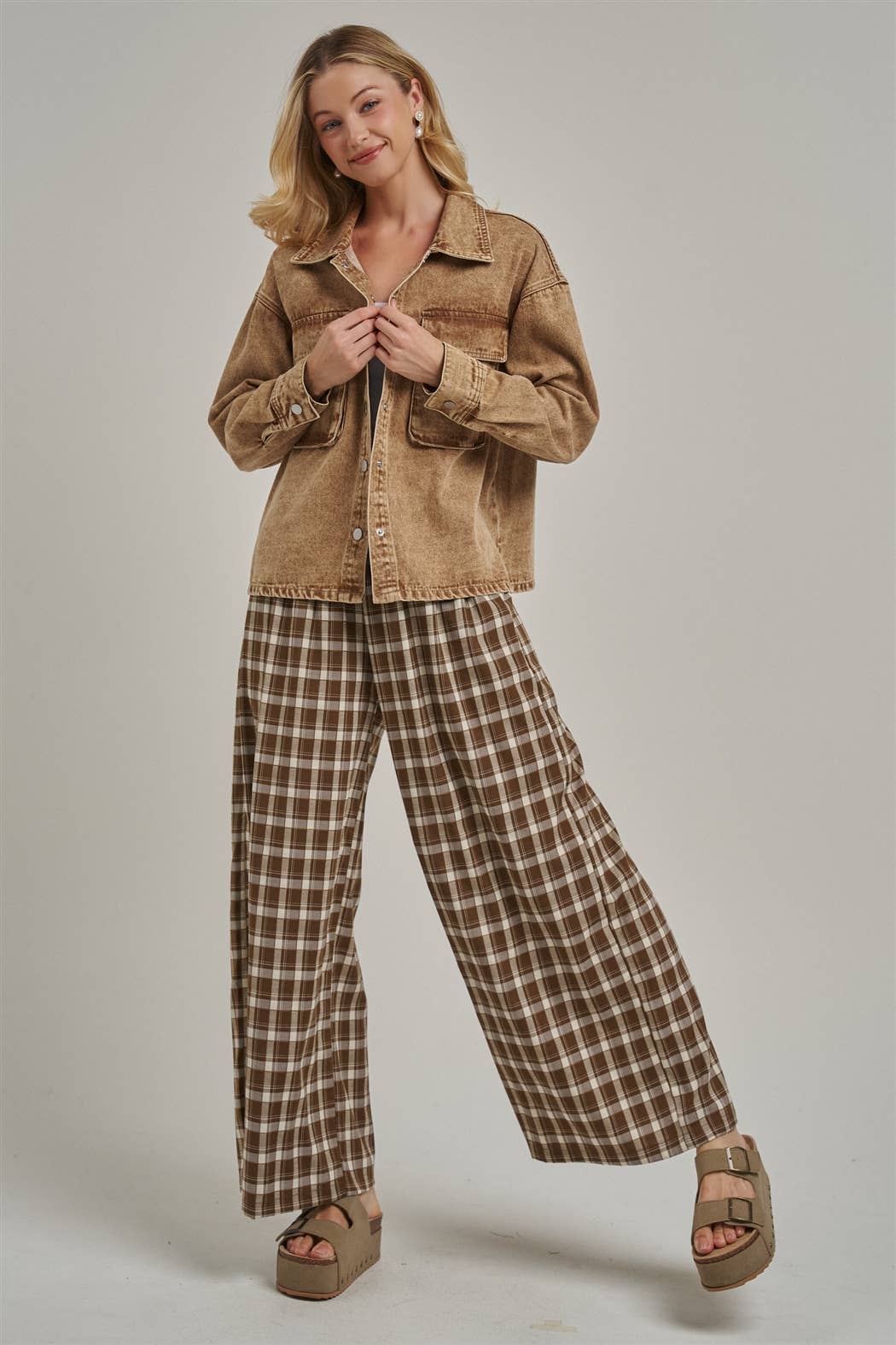 Plaid Checkered Boho  Pants