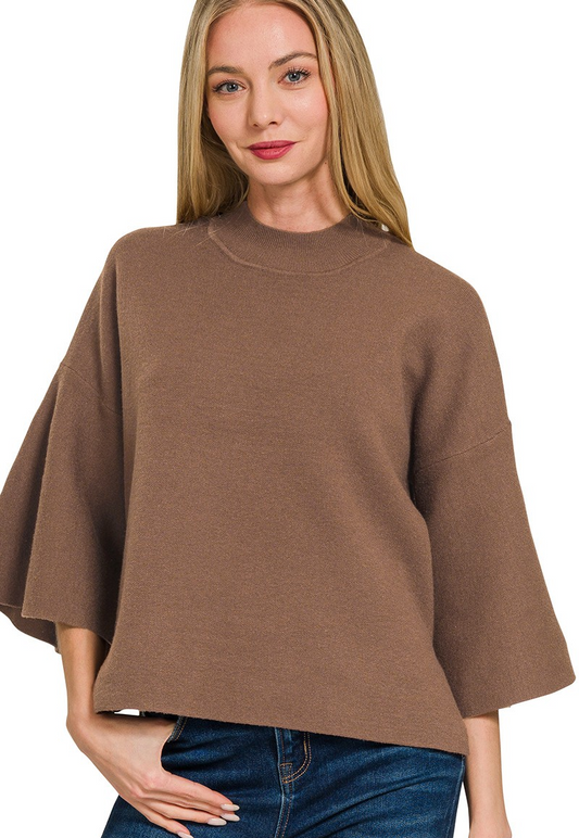 Viscose Bell Sleeve Sweater