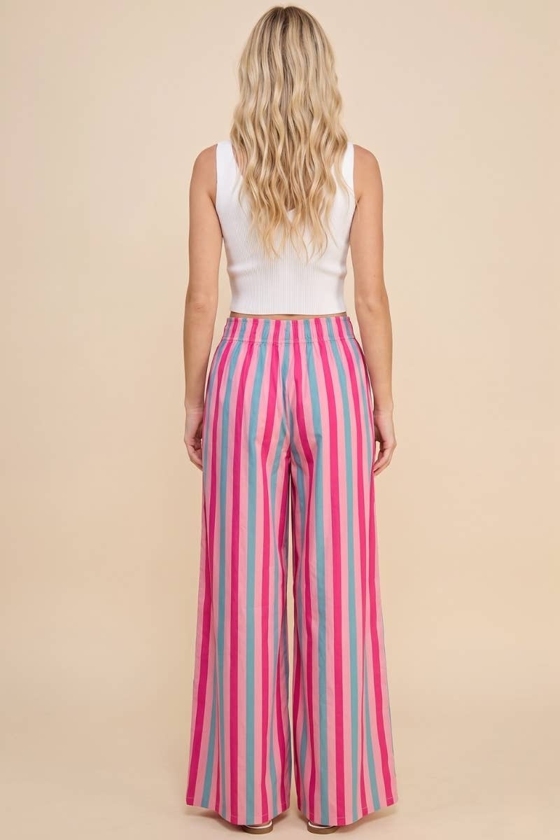 Boardwalk Striped Wide-Leg Pants