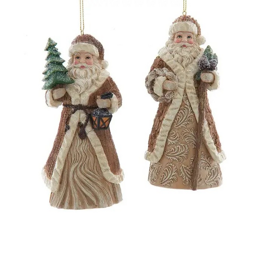 5" Resin Nature Santa Ornament