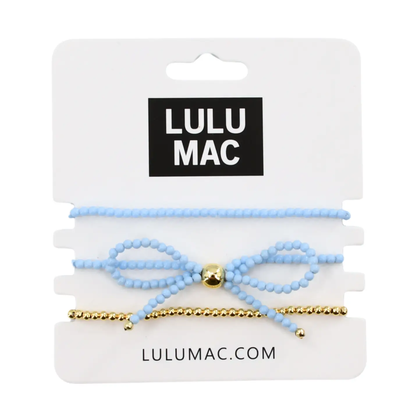LuLu Mac Light Blue Bow Bracelet Stack