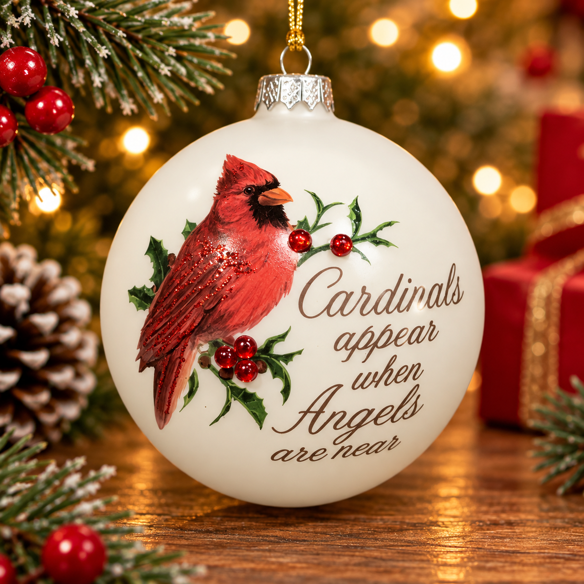 Cardinals Appear Ball Ornament
