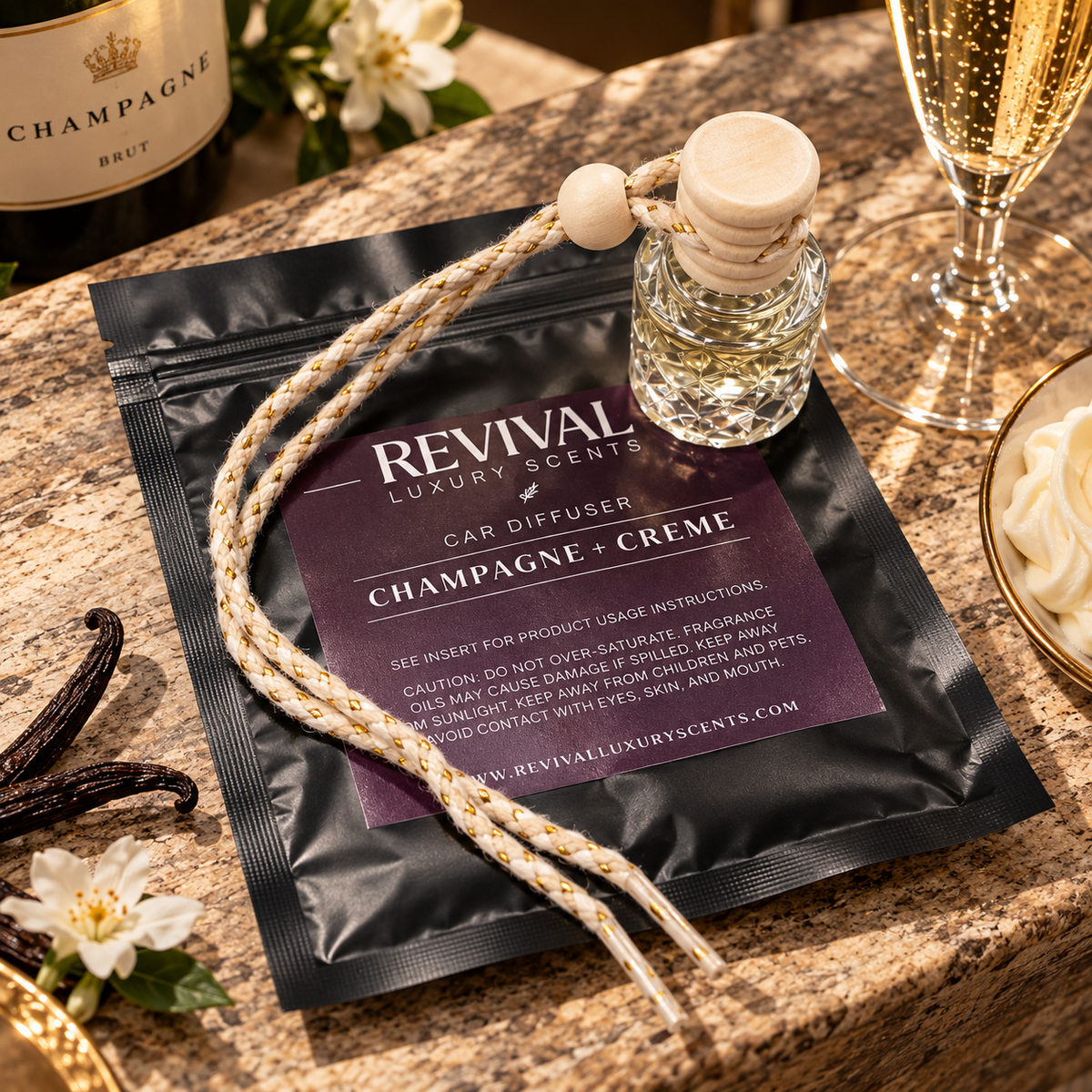 Champagne + Cream Car Diffuser | Revival Scents