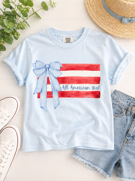 All American Girl | Comfort Color Cropped