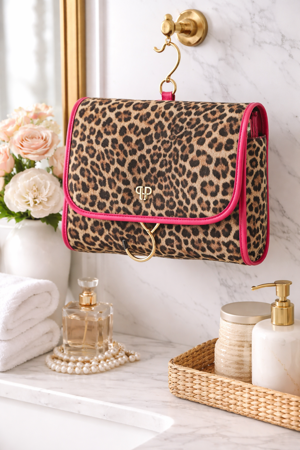 Fierce Leopard Hanging Toiletry Case