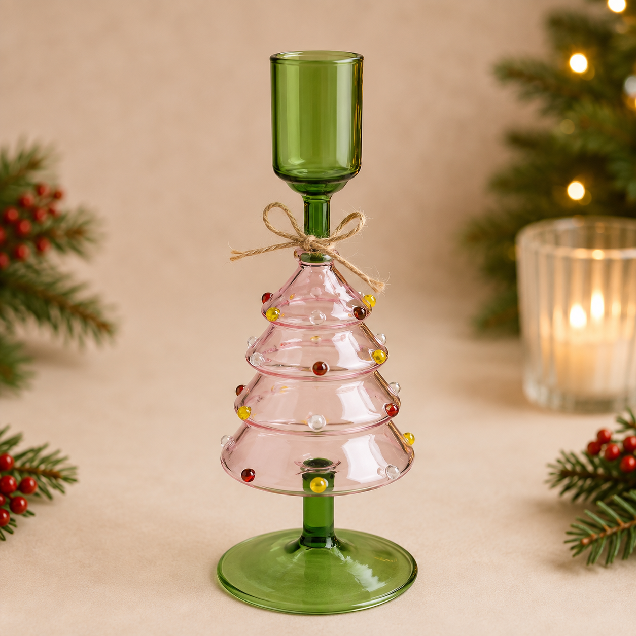 Whimsical Christmas Tree Candle Holder