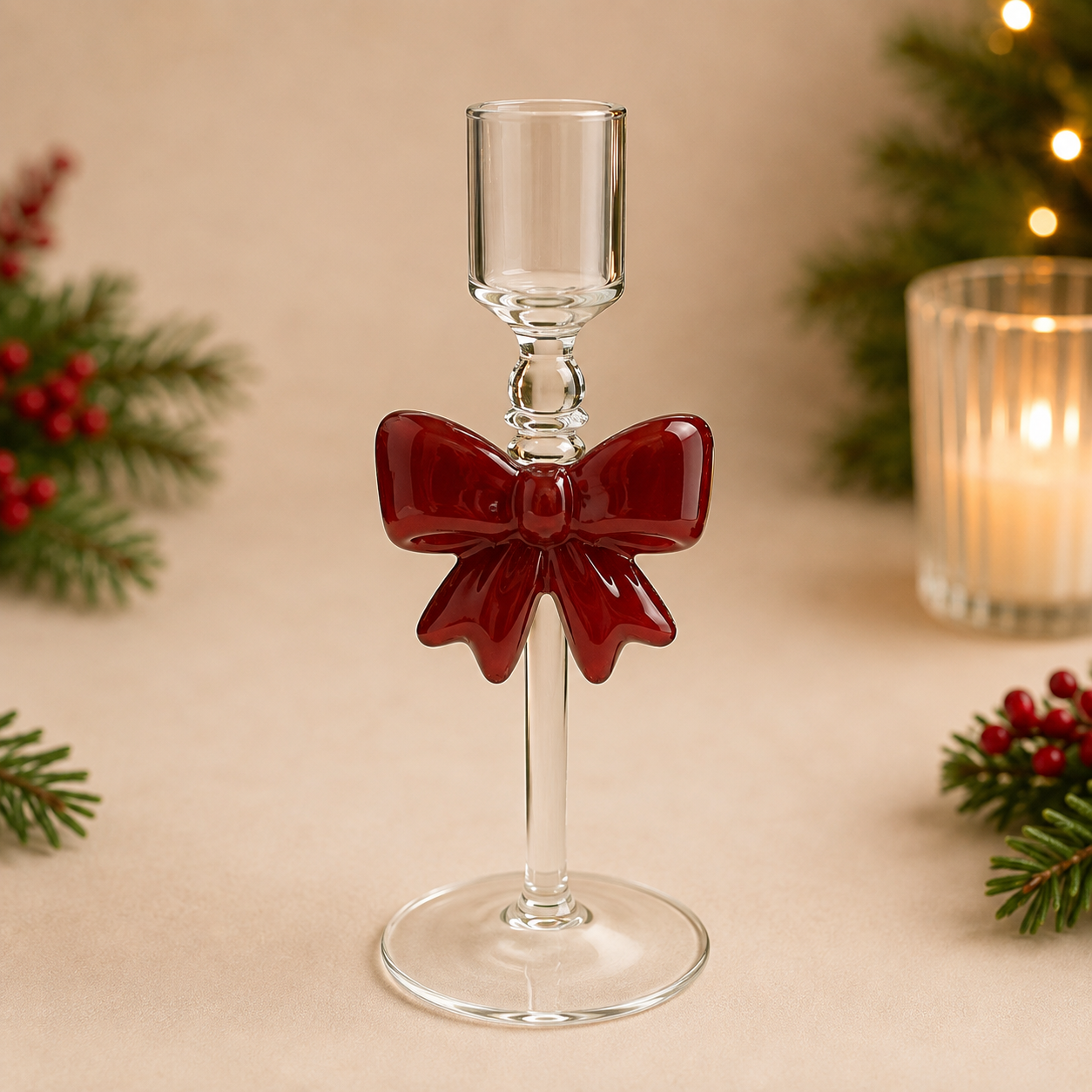 Tinsel & Bows Candle Holder