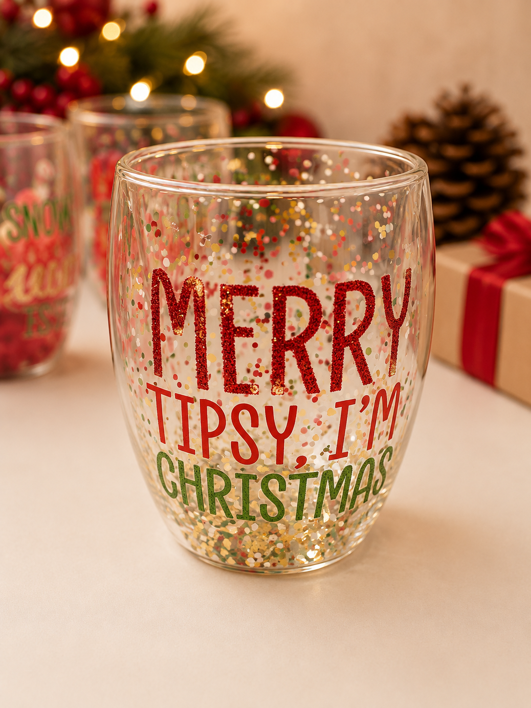Merry Tipsey Wine Glass