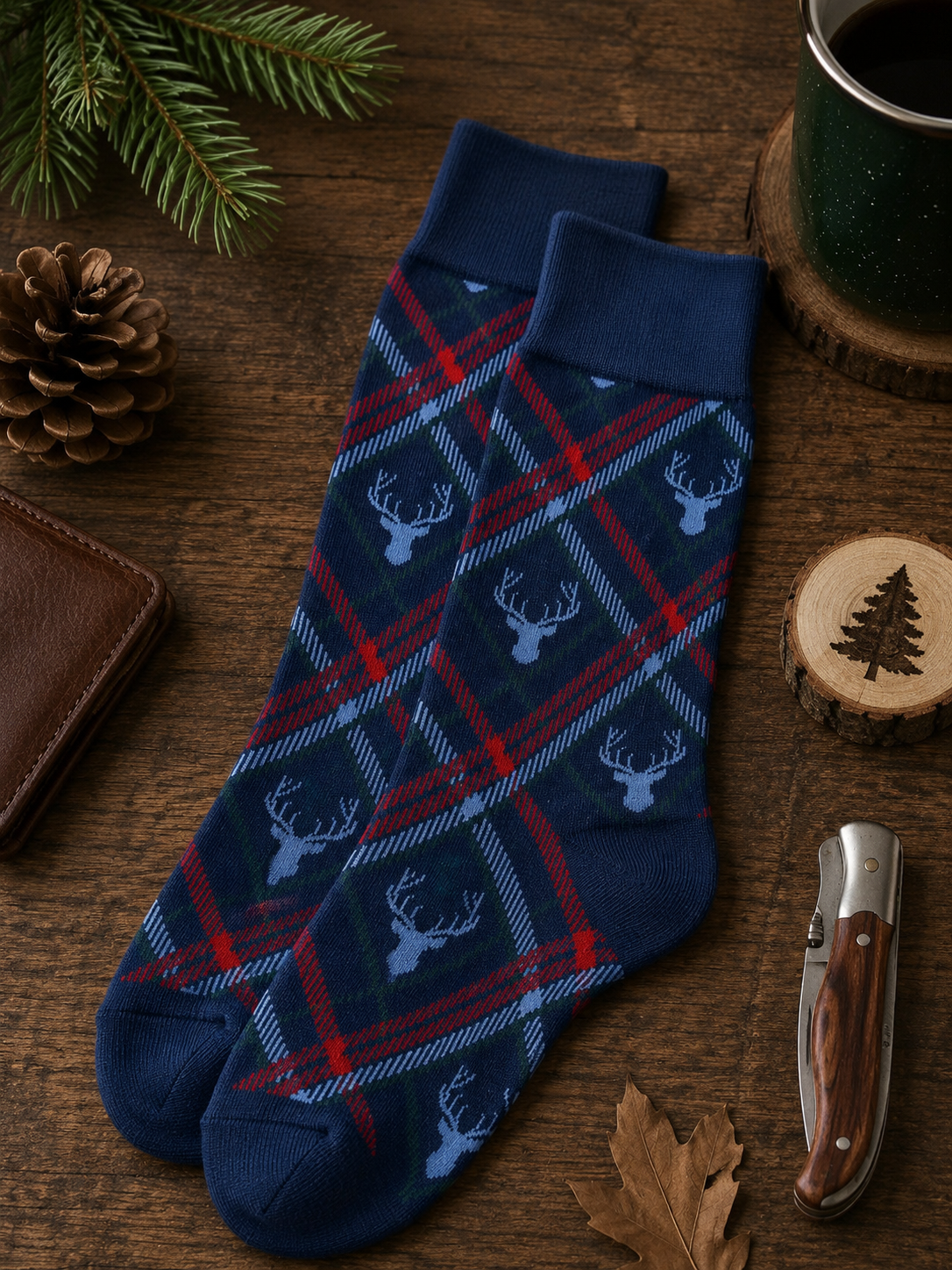 Deer Plaid Socks