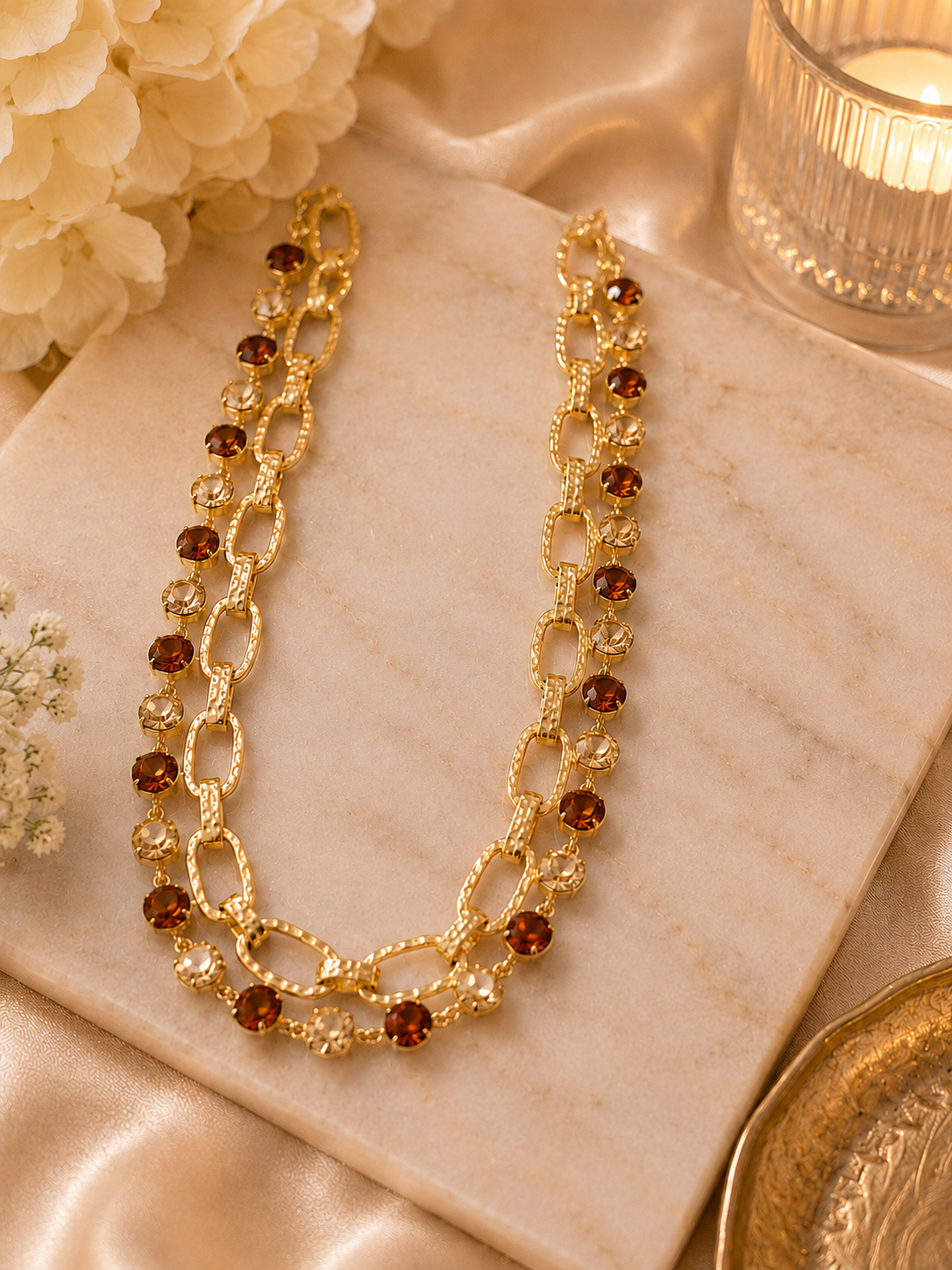 Golden Ember Layered Necklace