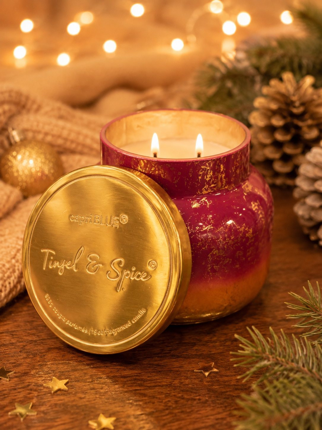 Tinsel & Spice Glimmer Candle | 19oz. | Capri Blue