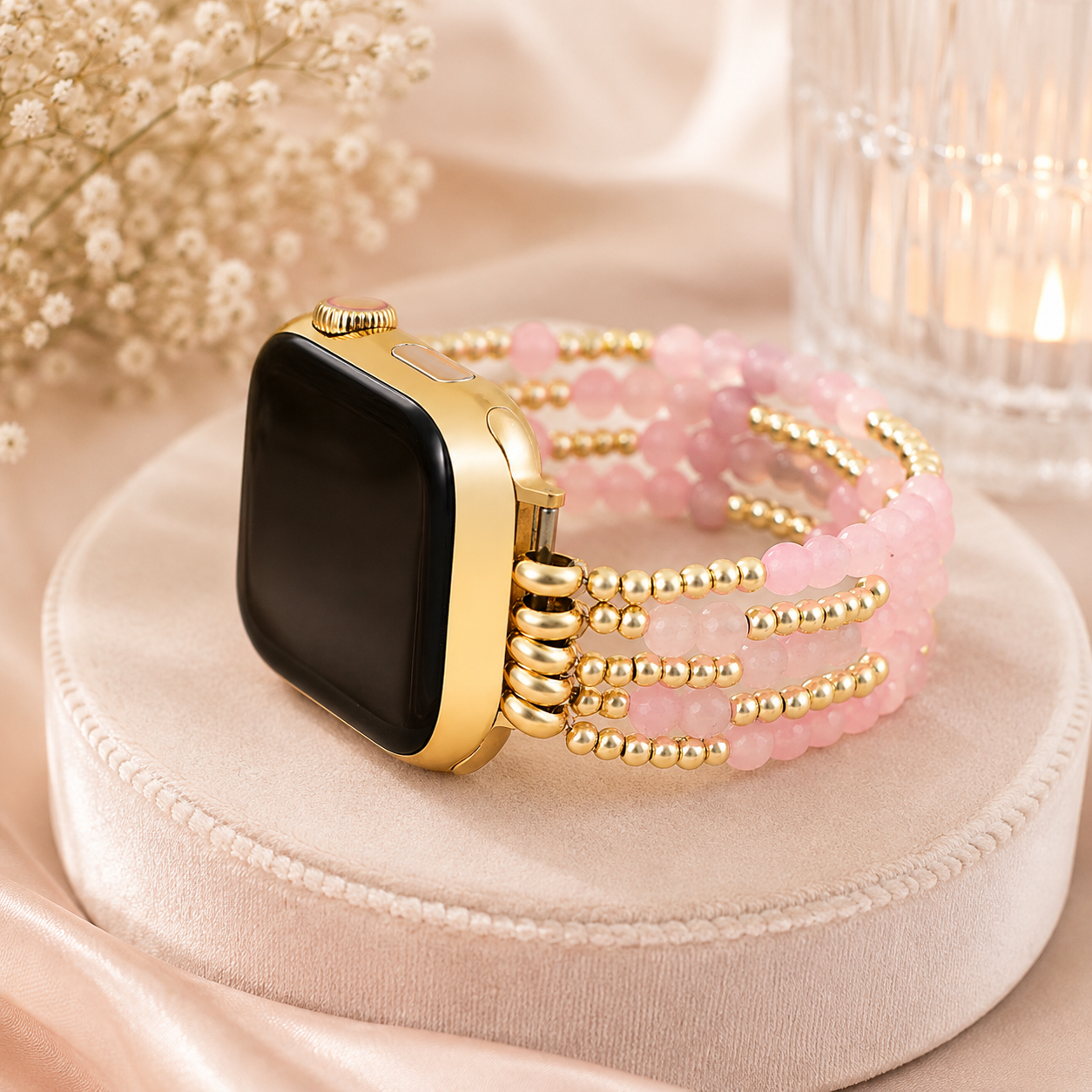 Rose Quartz Radiance Stretch Apple Watch Strap