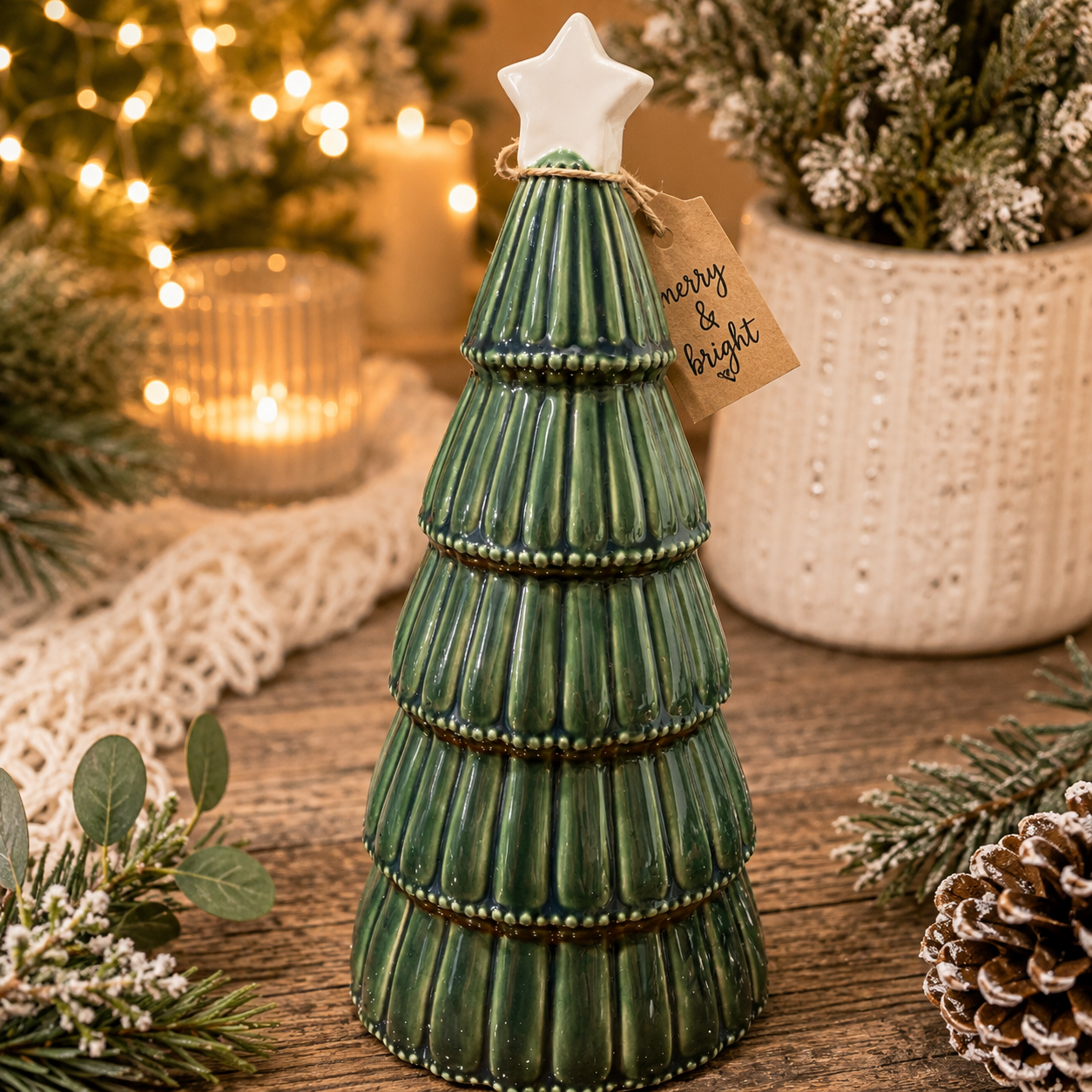 Green Ceramic Tree Sitter | Large