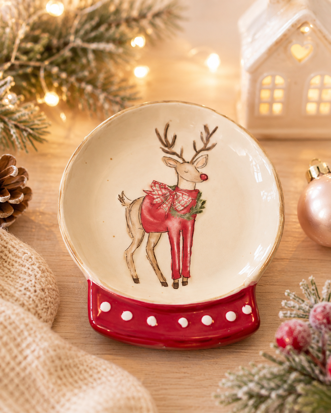 Snow Globe Tidbit Plates