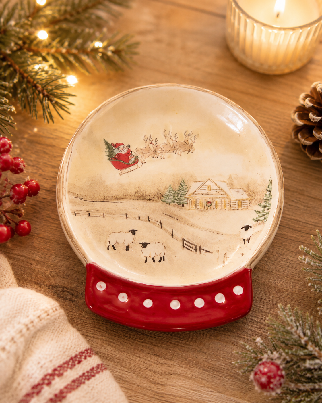 Snow Globe Tidbit Plates