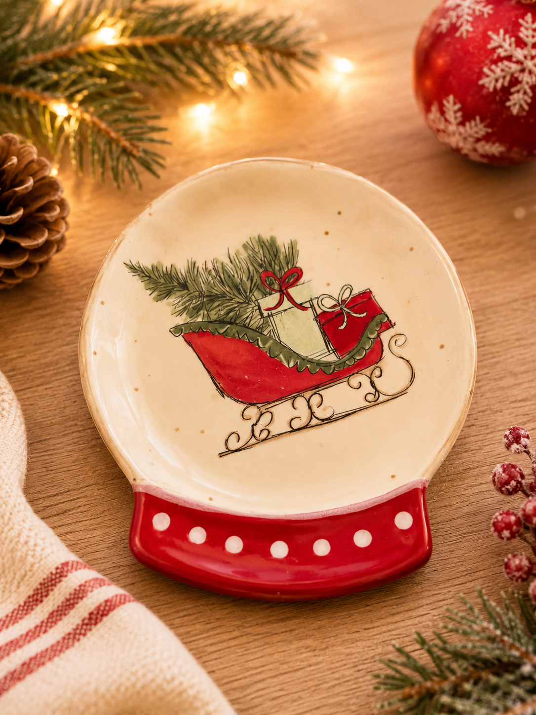 Snow Globe Tidbit Plates
