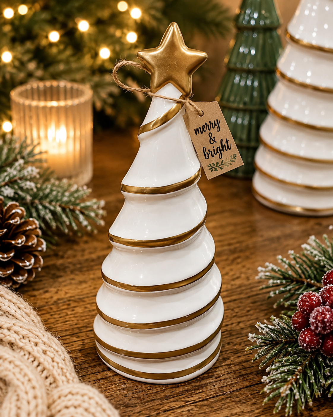 White & Gold Tree Sitter | Medium