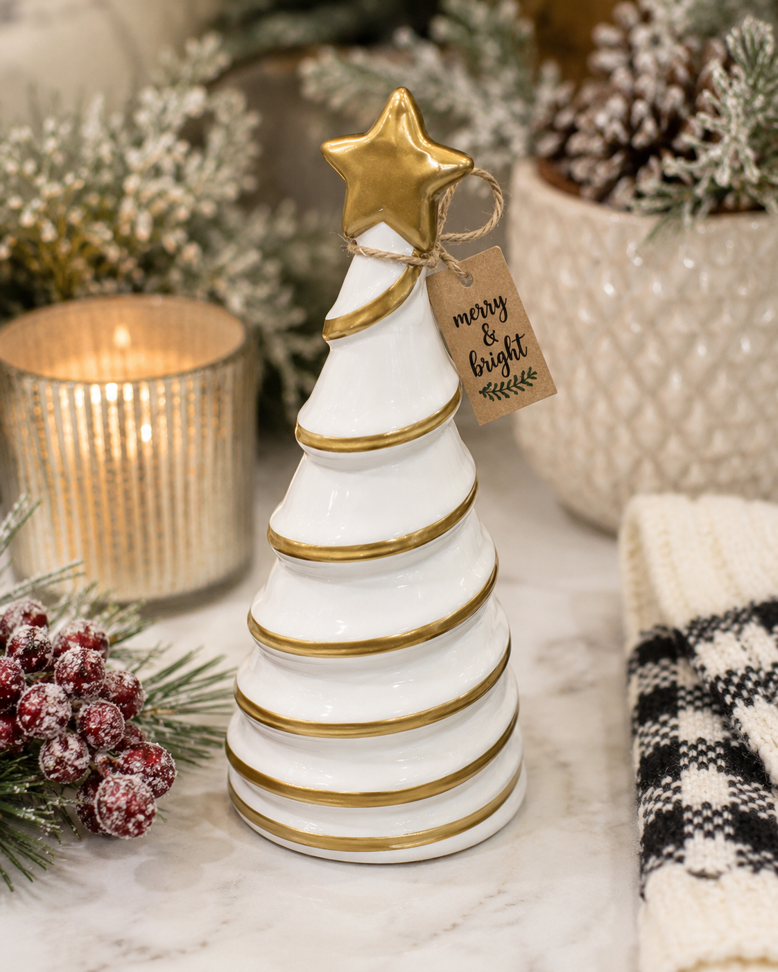White & Gold Tree Sitter | Small