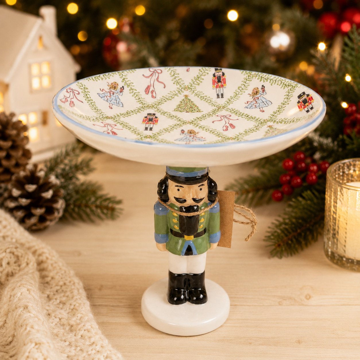 Green Nutcracker Candy Dish